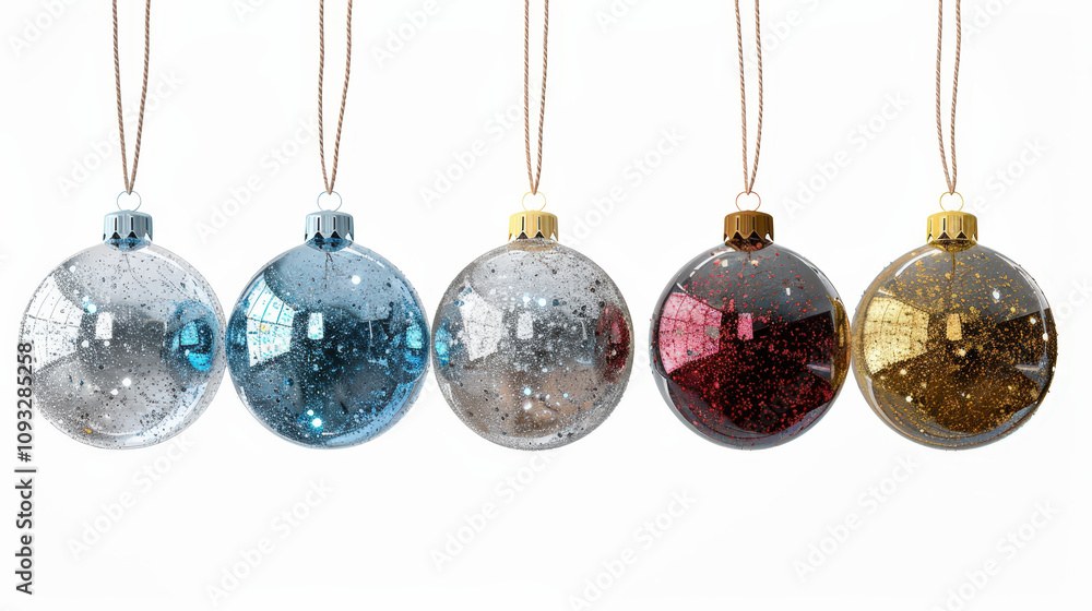 colorful christmas balls on white background colorful christmas balls on white background