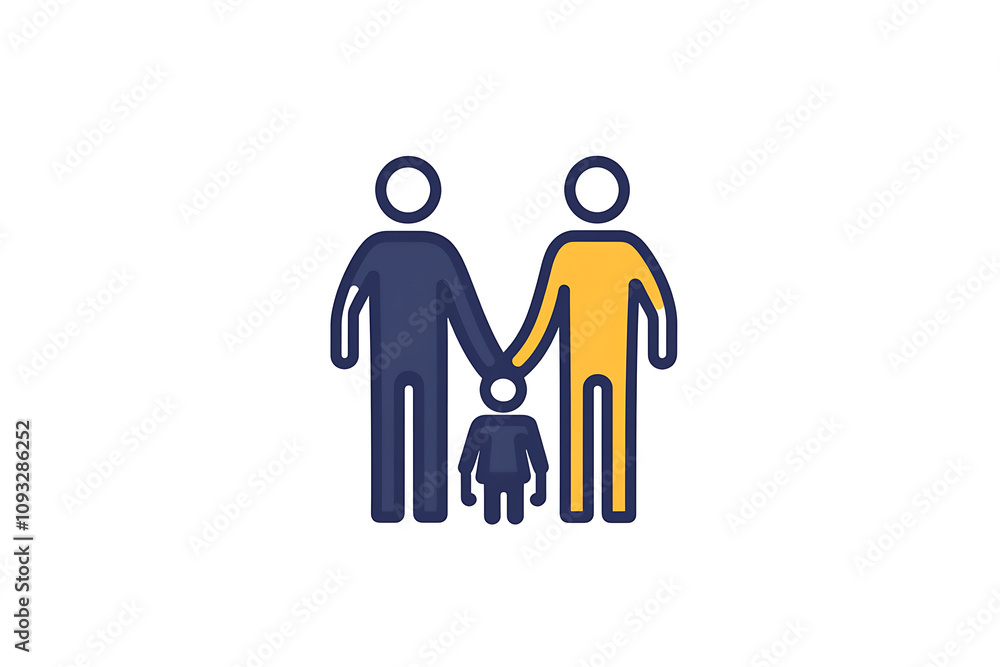 Icon of a family holding hands, symbolizing unity, care, and emotional connection. Icon of a family holding hands, symbolizing unity, care, and emotional connection.