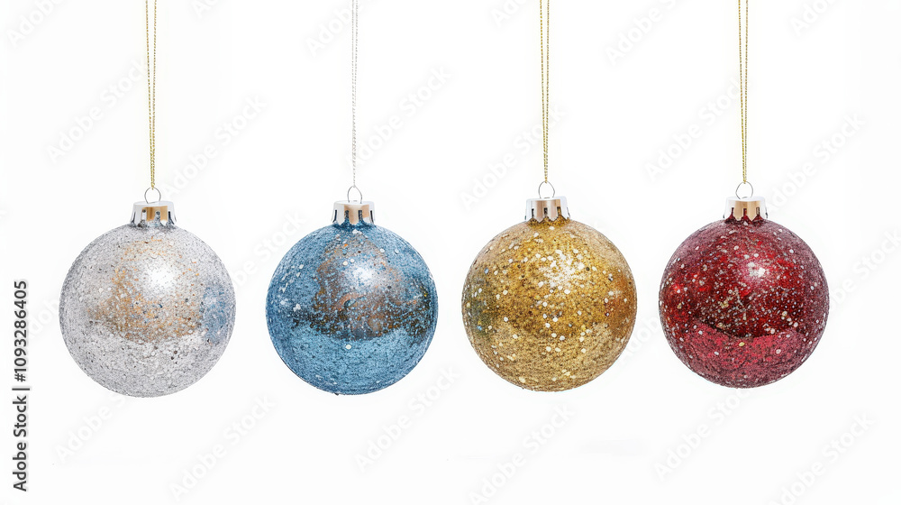 colorful christmas balls on white background colorful christmas balls on white background