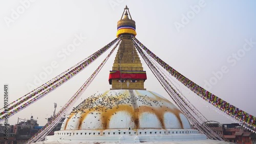 Landscape view of Boudhanath Stupa in Kathmandu, Nepal. photo