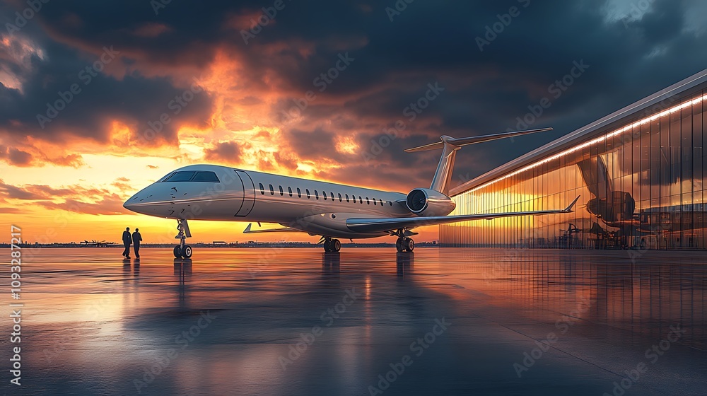 Private jet takeoff at sunset airport travel photography skies dynamic Private jet takeoff at sunset airport travel photography skies dynamic