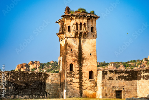 Watch tower at Zenana enclosure Hampi, Karnataka photo