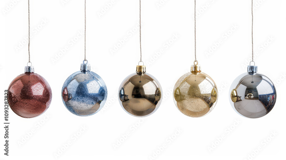 colorful christmas balls on white background colorful christmas balls on white background