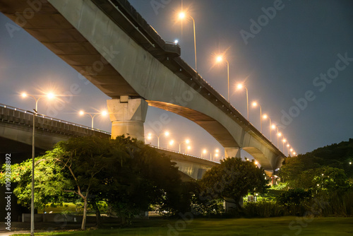 Photography A highway in Taipei, Taiwan at night
