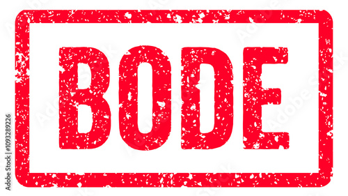 Cuadro en lienzo Bode Stamp Transparent Seal, Red Grunge Bode Word Rubber Stamp Seal Text Effect