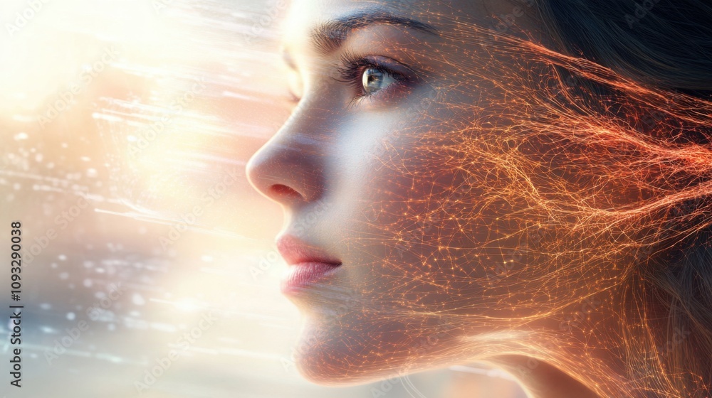 digital neural mesh overlay on human brain, symbolizing AI's expansion into human consciousness digital neural mesh overlay on human brain, symbolizing AI's expansion into human consciousness