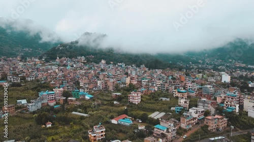 aerial view of Pharping Bazar in kathmandu, Nepal. photo