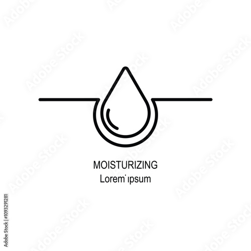 Moisture line icon, vector pictogram of moisturizing cream. Skincare illustration, sign for cosmetics packaging.