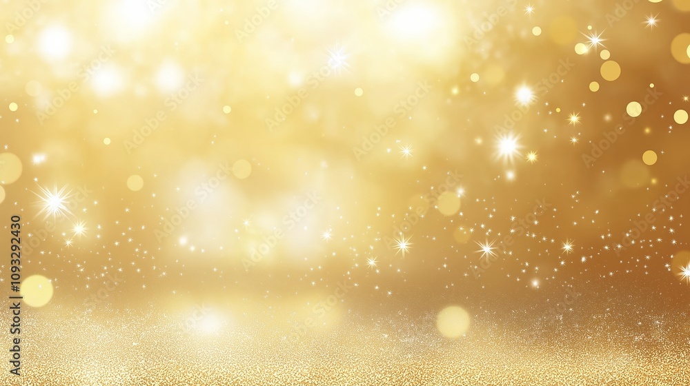 Abstract golden background with bokeh effect and shining defocused glitters. Festive gold texture for Christmas, New Year, birthday, celebration, greeting, victory, success, magic party. Abstract golden background with bokeh effect and shining defocused glitters. Festive gold texture for Christmas, New Year, birthday, celebration, greeting, victory, success, magic party.