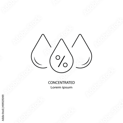Concentrated acid line icon, vector pictogram of moisturizing cream. Skincare illustration, sign for cosmetics packaging.