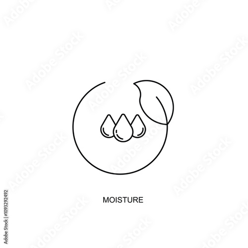 oisture and nutrition icon for revitalizing and hydrating face beauty product. Editable stroke. Vector stock illustration isolated on white background for