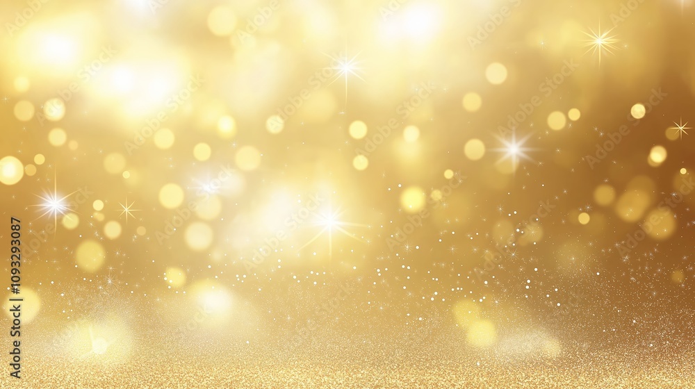 Abstract golden background with bokeh effect and shining defocused glitters. Festive gold texture for Christmas, New Year, birthday, celebration, greeting, victory, success, magic party. Abstract golden background with bokeh effect and shining defocused glitters. Festive gold texture for Christmas, New Year, birthday, celebration, greeting, victory, success, magic party.