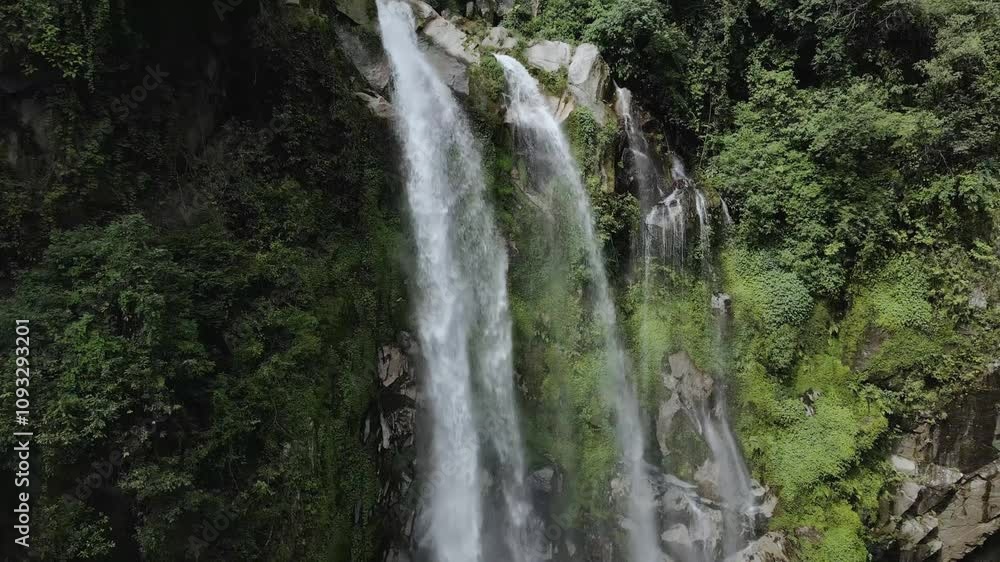aerial view of waterfall in Makwanpur, Nepal. aerial view of waterfall in Makwanpur, Nepal.
