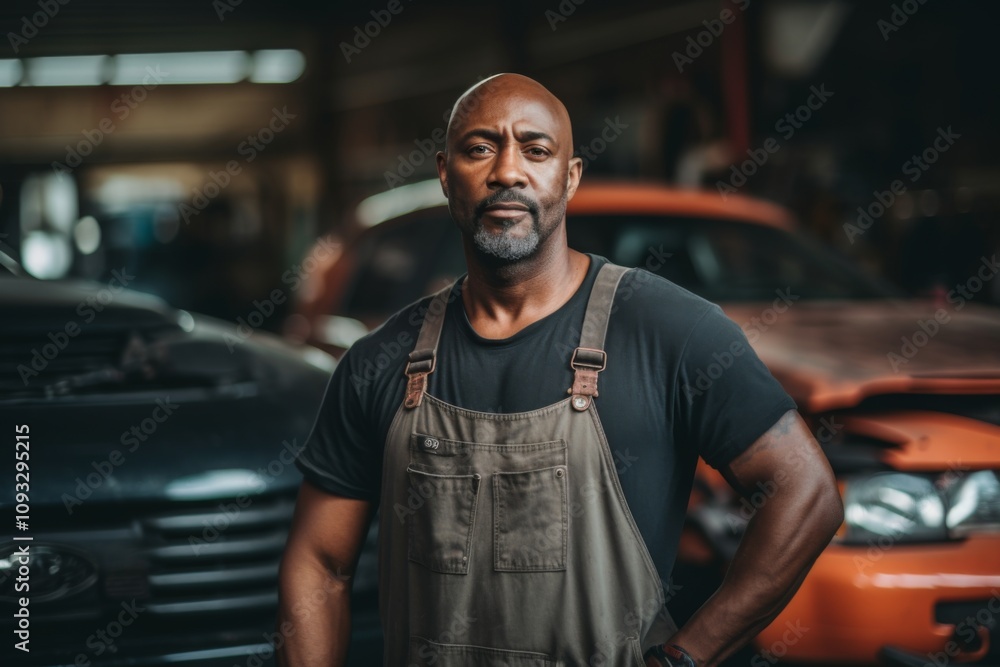 Smiling portrait of a middle aged car mechanic