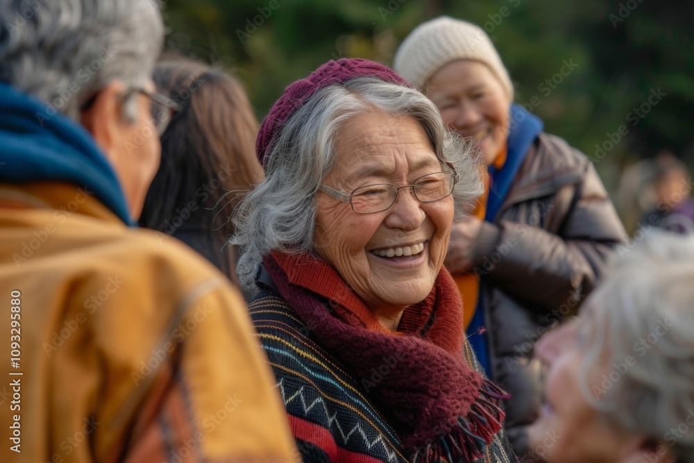 A group of seniors share laughter and warmth A group of seniors share laughter and warmth