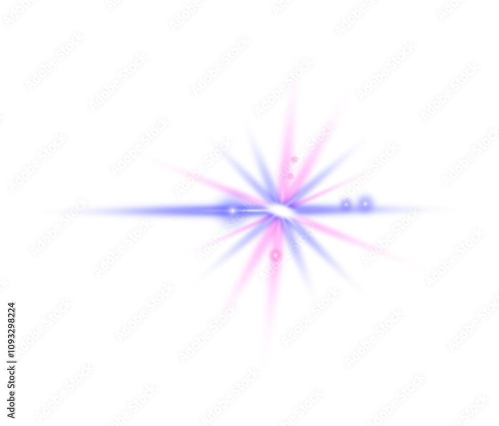 Obraz premium Transparent light star and streak and lens flares. Radiance bright flashes.