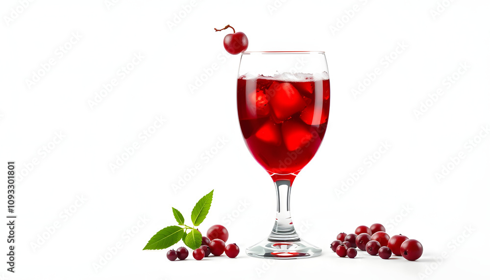 glass of red sangria isolated with white highlights, png glass of red sangria isolated with white highlights, png