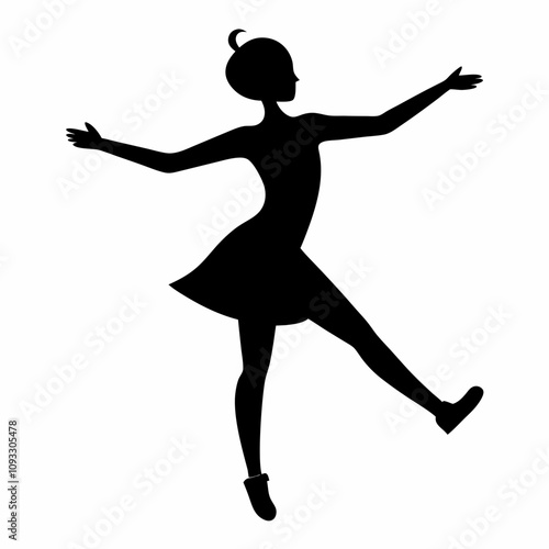 figure skating vector black silhouette on a white background