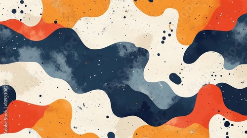 Wallpaper Mural Abstract camouflage pattern background with deep orange, pastel yellow, and muted peach, vector shapes, flat art style, white background, Photorealistic Torontodigital.ca