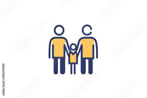  Icon of a family holding hands, symbolizing unity, care, and emotional connection.