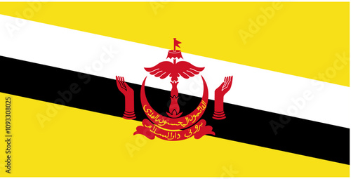 Tableau sur toile flag of brunei darusalam country