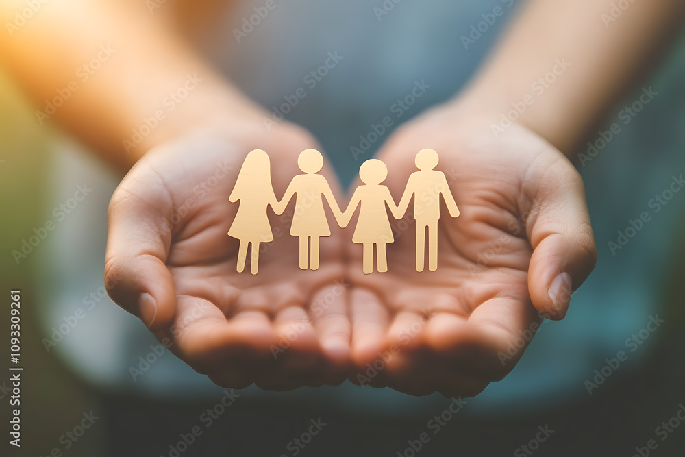 Icon of a family holding hands, symbolizing unity, care, and emotional connection. Icon of a family holding hands, symbolizing unity, care, and emotional connection.