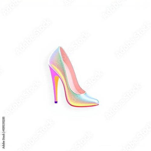 3D Cartoon High Heels Icon with Whimsical Style, Transparent Overlay, for Digital Art & Design Projects, High Resolution, Copy Space