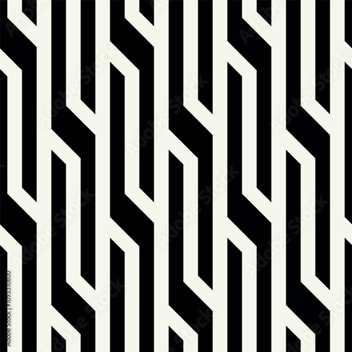 WebVector seamless pattern. Modern stylish texture. Repeating geometric tiles with bold stripes. Monochrome bold interlaced trellis. Trendy graphic design. Can be used as swatch for illustrator. photo