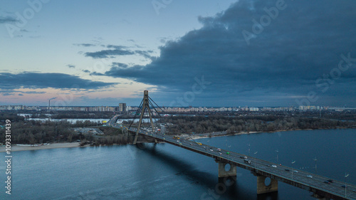 Wallpaper Mural unset Over the City and River Landscape Torontodigital.ca