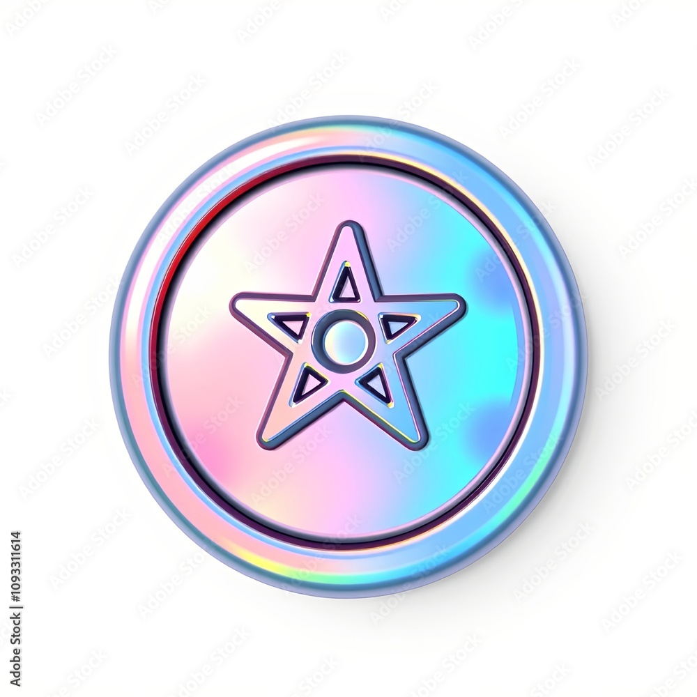3D Icon of Conspiracy Theory, Joyful Iridescent Design, Transparent Overlay for Digital Art and Graphics, Copy Space
