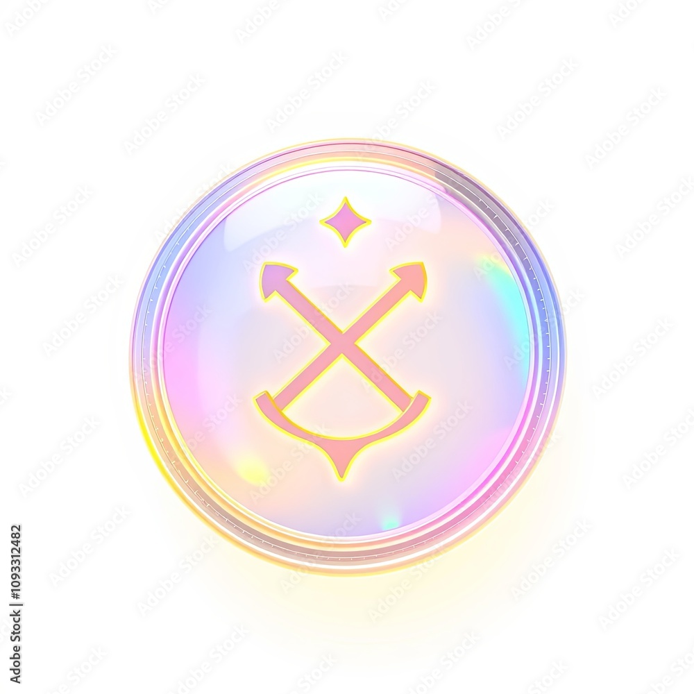 3D Holographic Icon of Career Change with Enchanted Glowing Rune Aesthetic for Whimsical and Playful Designs with Copy Space 3D Holographic Icon of Career Change with Enchanted Glowing Rune Aesthetic for Whimsical and Playful Designs with Copy Space