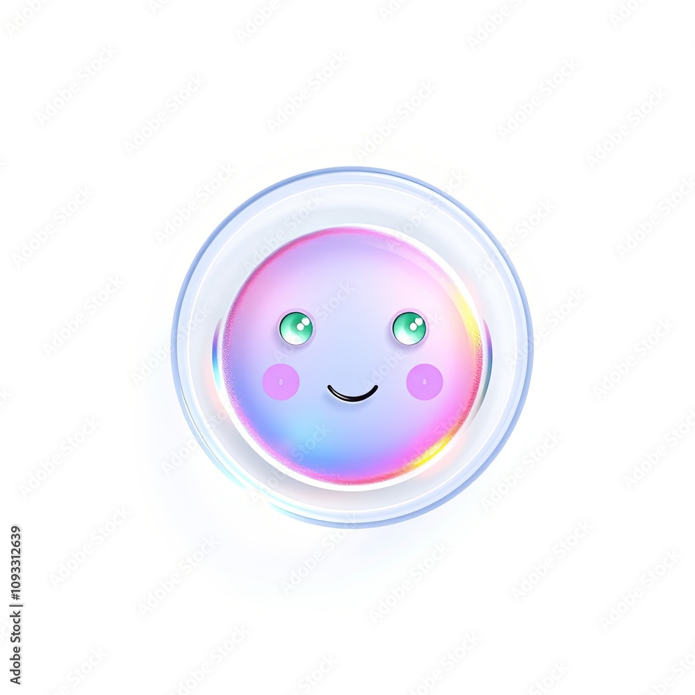 Fototapeta premium 3D Mindfulness Icon Whimsical Cartoon Transparent Overlay High-Resolution Design