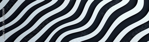 Wallpaper Mural A captivating black and white abstract pattern featuring wavy lines, perfect for creative designs and backgrounds. Torontodigital.ca