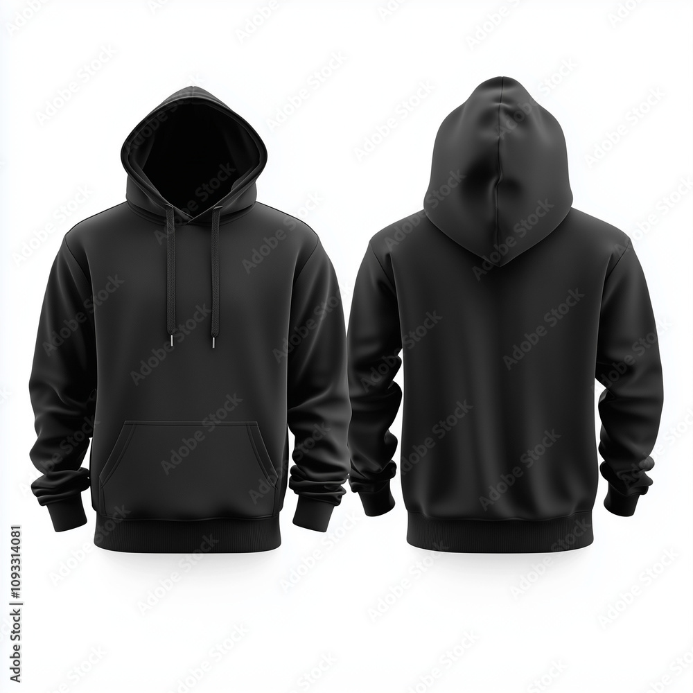 Mockup black hoodie front and back Mockup black hoodie front and back