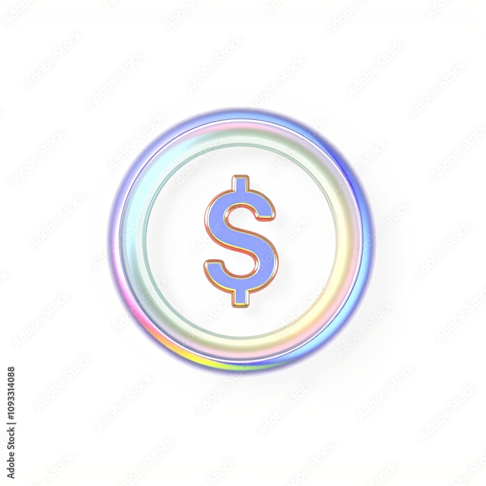 3D Icon of Reducing Expenses with Color-Shifting Aesthetic for Joyful, Transparent Overlay Design 3D Icon of Reducing Expenses with Color-Shifting Aesthetic for Joyful, Transparent Overlay Design