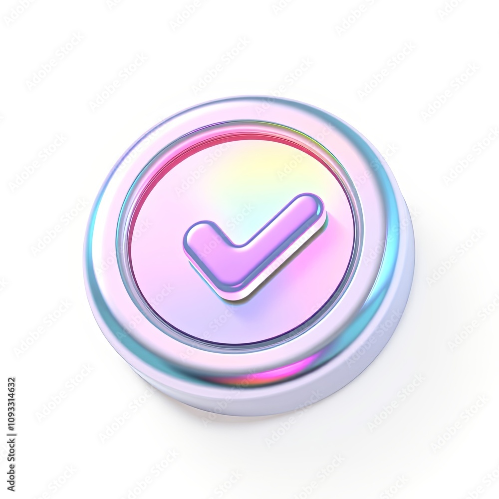 3D Holographic Icon of Monthly Check-ins in Joyful, Iridescent Design for Vibrant Digital Content 3D Holographic Icon of Monthly Check-ins in Joyful, Iridescent Design for Vibrant Digital Content