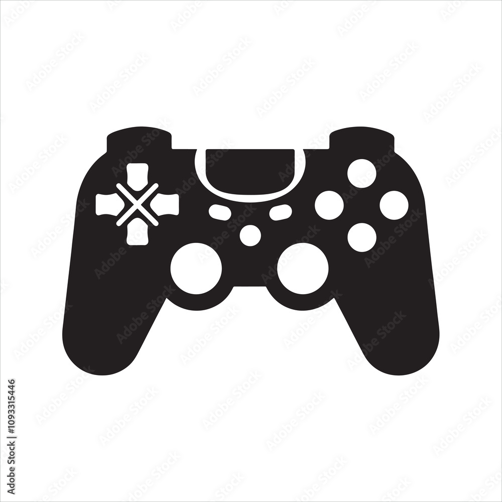 Game pad icon silhouette on white background
Game pad icon silhouette on white background