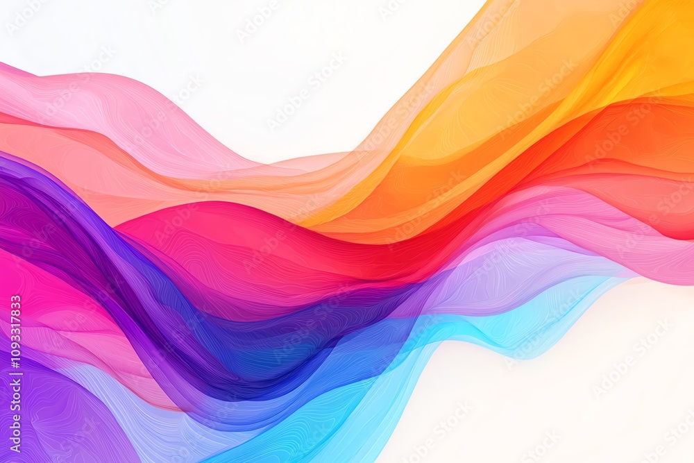 A vibrant abstract wave of colorful translucent fabrics flowing harmoniously, creating a sense of motion and fluidity. A vibrant abstract wave of colorful translucent fabrics flowing harmoniously, creating a sense of motion and fluidity.