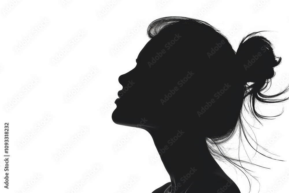 Simple yet stunning silhouette of a woman, perfect for beauty designs Simple yet stunning silhouette of a woman, perfect for beauty designs