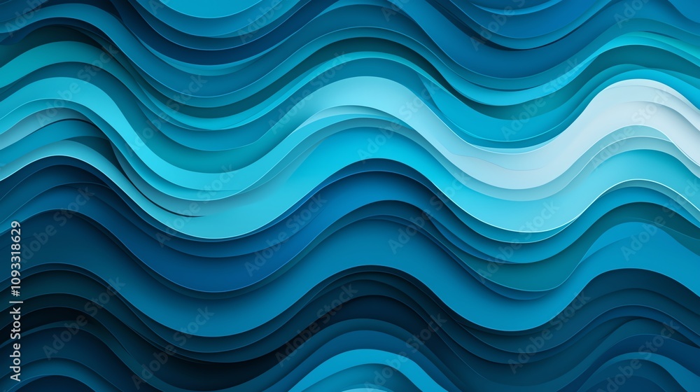 A vibrant wave of blue tones creating a visually dynamic abstract pattern, perfect for backgrounds or creative projects.