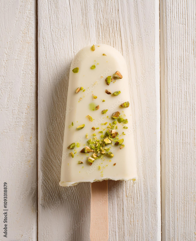 popsicle white ice cream with pistachios popsicle white ice cream with pistachios
