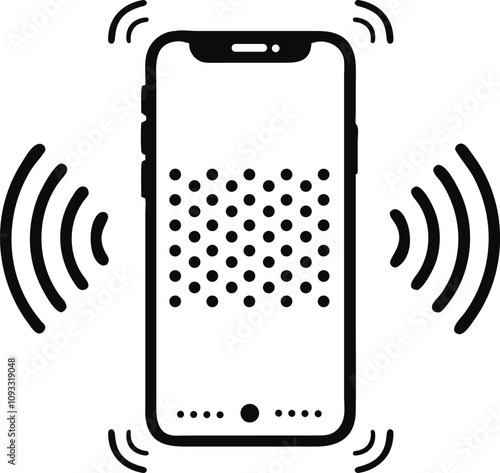 Smartphone mobile phone ringing vibrating flat vector icon for apps and website