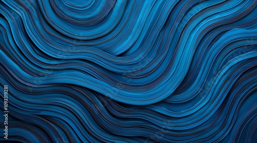 Abstract blue waves create a soothing and dynamic design, perfect for backgrounds or graphics that evoke calmness and fluidity.