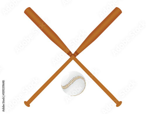 Baseball ball and bats. vector illustration