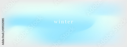 Soft blue gradient color background. Winter theme. Bright sky blue color. Vector illustration