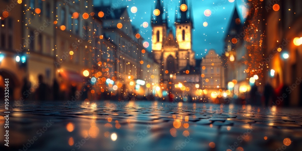 A vibrant city scene illuminated by glowing lights. The blurred background features stunning architecture and a smooth wet pavement reflecting a colorful urban night. A vibrant city scene illuminated by glowing lights. The blurred background features stunning architecture and a smooth wet pavement reflecting a colorful urban night.