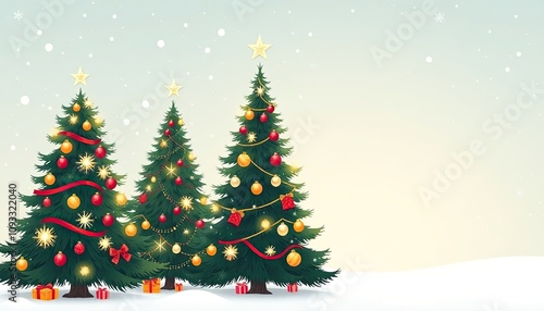 christmas tree with snow. christmas tree icon or logo christmas tree. greeting card design cover. 