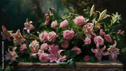 Wallpaper Mural pink flowers in the garden Torontodigital.ca