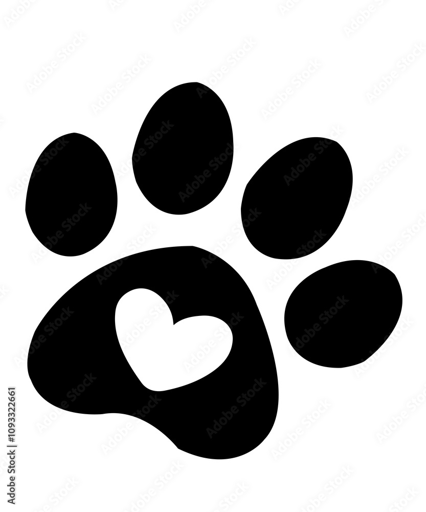 Dog paw print clip art design on plain white transparent isolated background for card, shirt, hoodie, sweatshirt, apparel, card, tag, mug, icon, poster or badge Dog paw print clip art design on plain white transparent isolated background for card, shirt, hoodie, sweatshirt, apparel, card, tag, mug, icon, poster or badge