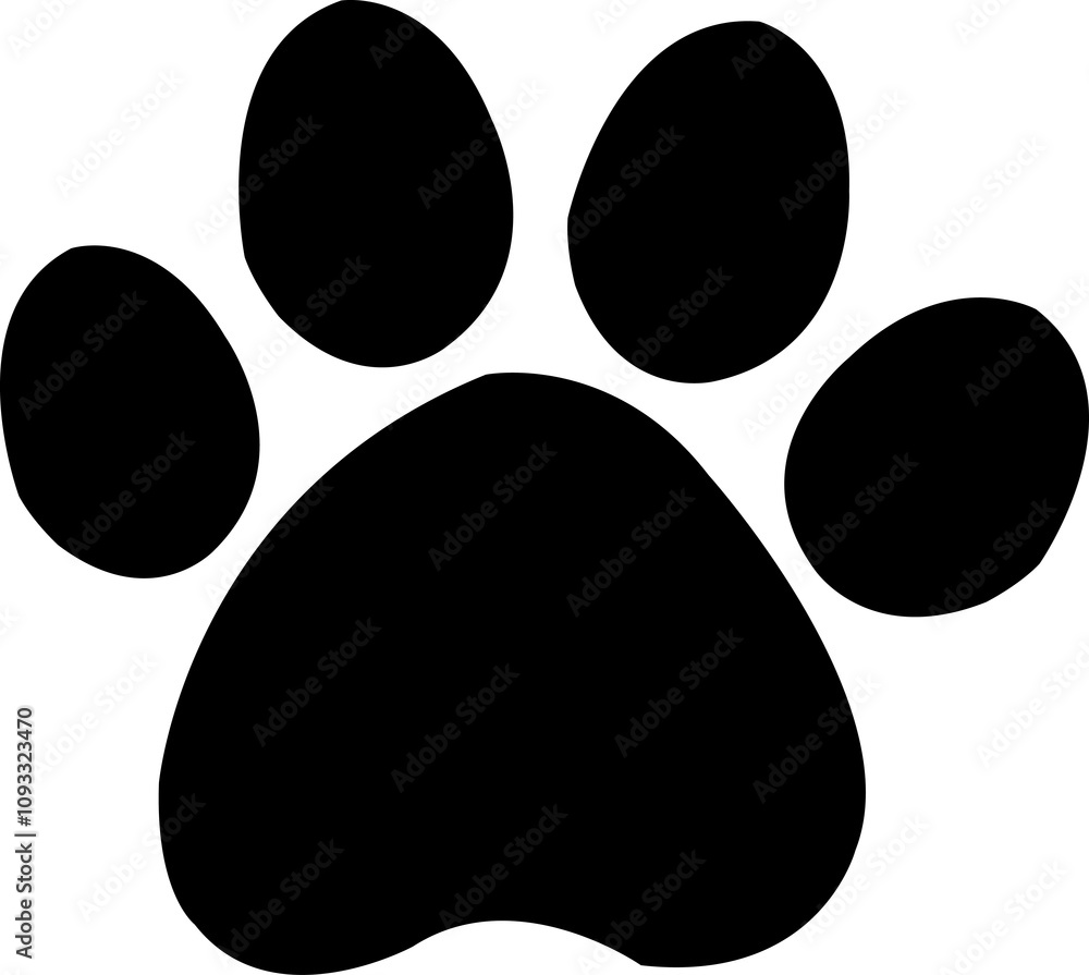 Dog paw print clip art design on plain white transparent isolated background for card, shirt, hoodie, sweatshirt, apparel, card, tag, mug, icon, poster or badge Dog paw print clip art design on plain white transparent isolated background for card, shirt, hoodie, sweatshirt, apparel, card, tag, mug, icon, poster or badge